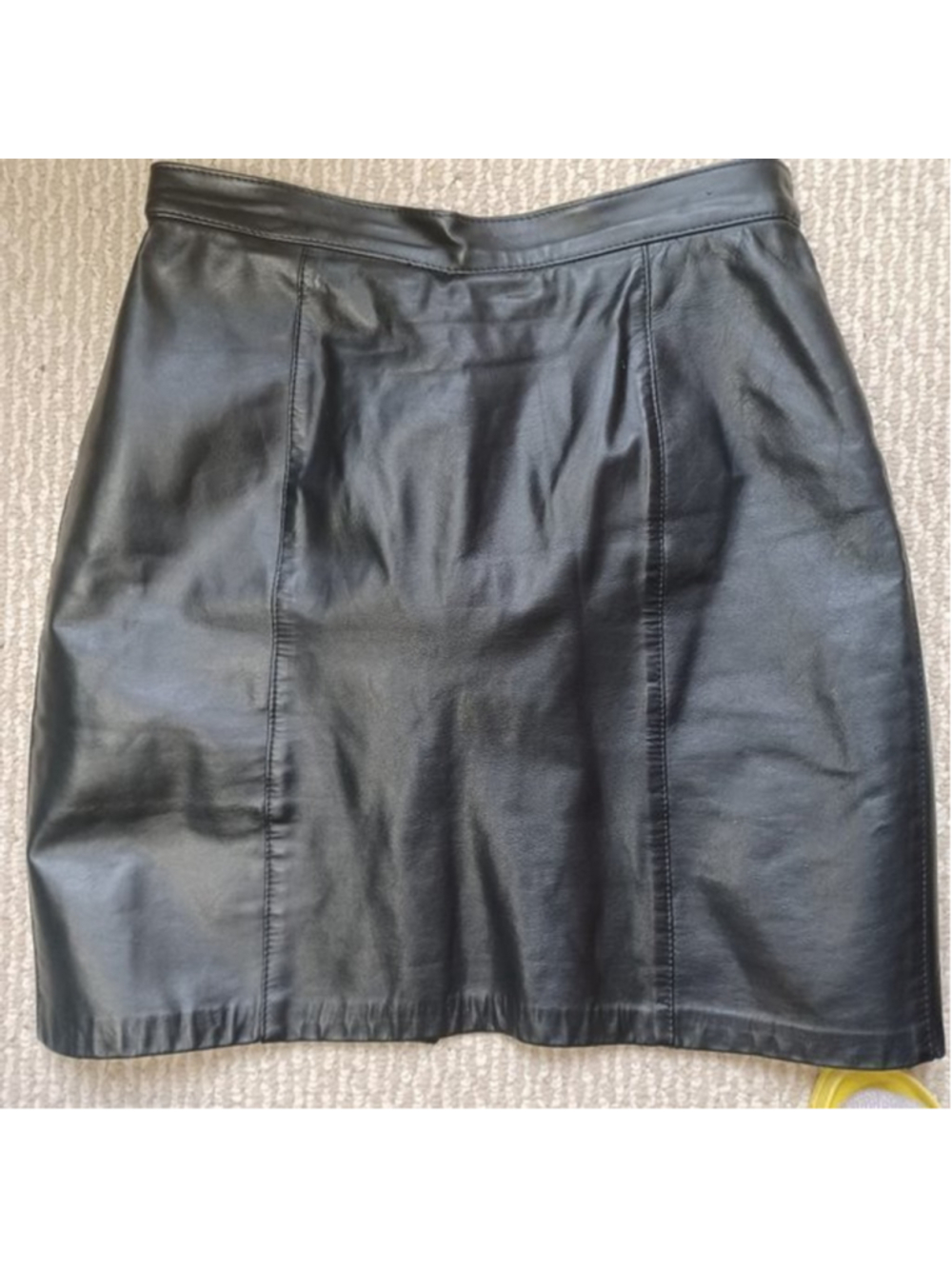 vintage black leather‎ mini skirt Sable brand